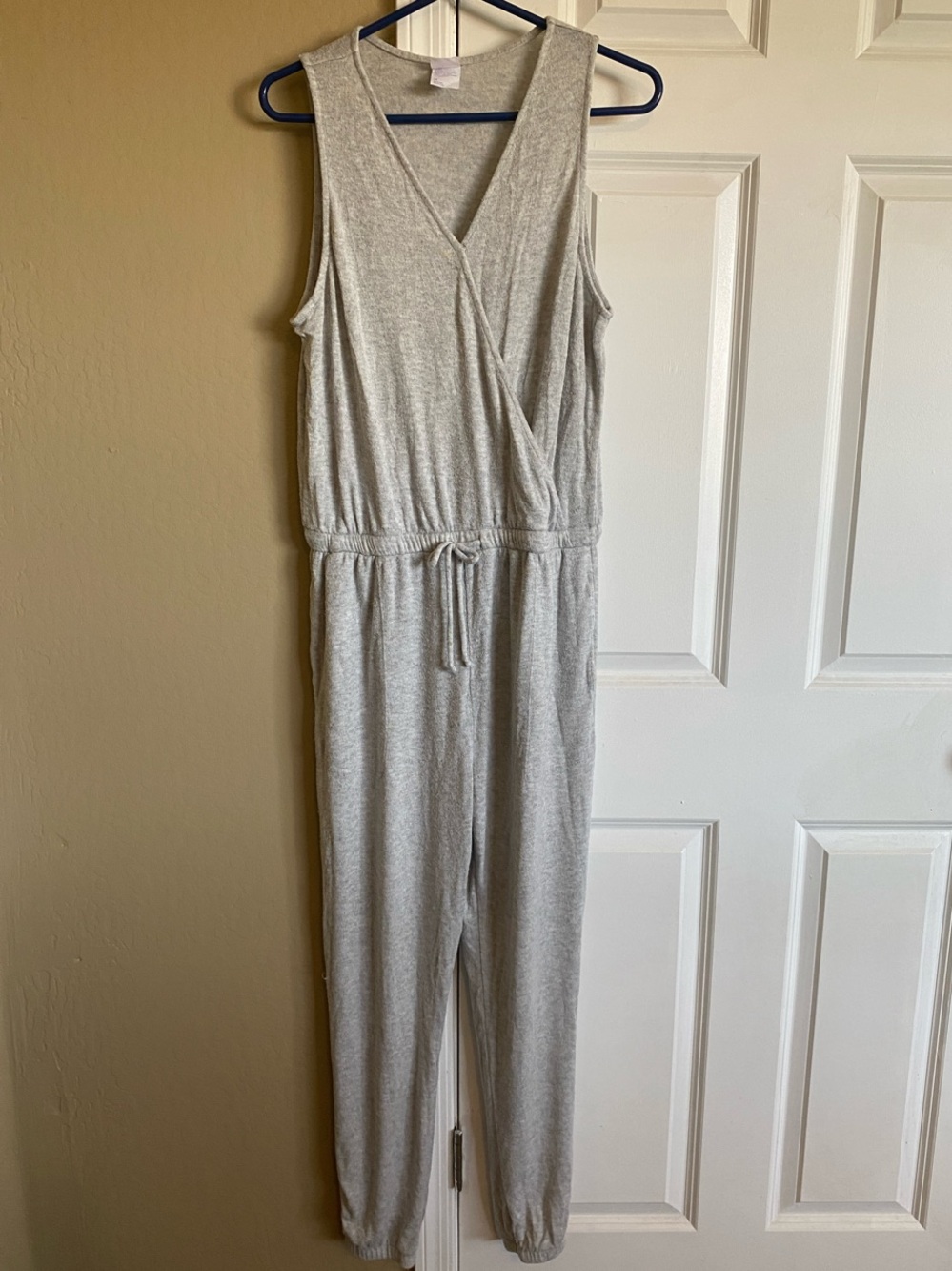 Stars Above Cozy Soft Knit Lounge Jumpsuit Gray Medium